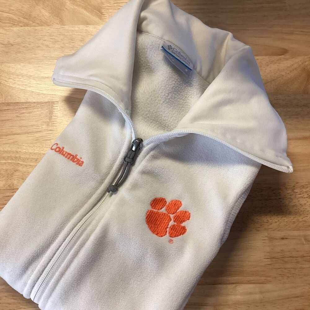 Ladies‎ Columbia Clemson Tigers Full Zip Fleece Vest - White - S